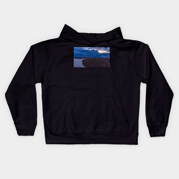 Storm over Lake Lanier Kids Hoodie by Ckauzmann